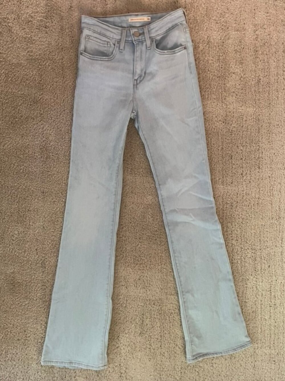 Levi's 725 High Rise Bootcut Jeans Size 24 Light blue wash stretch
